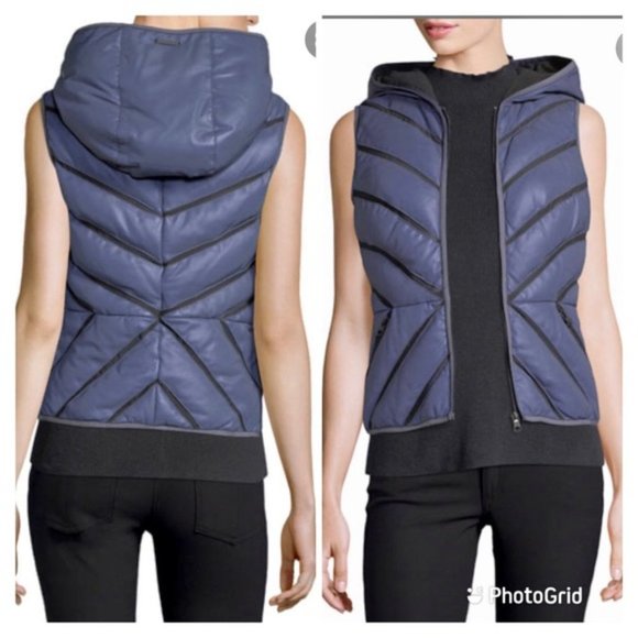 Blanc Noir Mesh Inset Puffer Down Vest - Picture 16 of 16